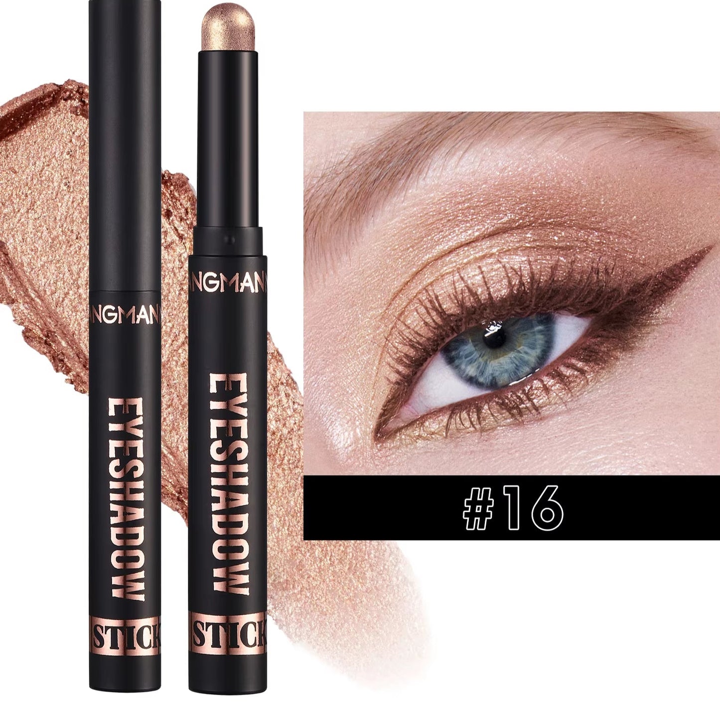 16 Color Pearl Eyeshadow Stick Waterproof Long Lasting Color Eyeshadow Face Highlight