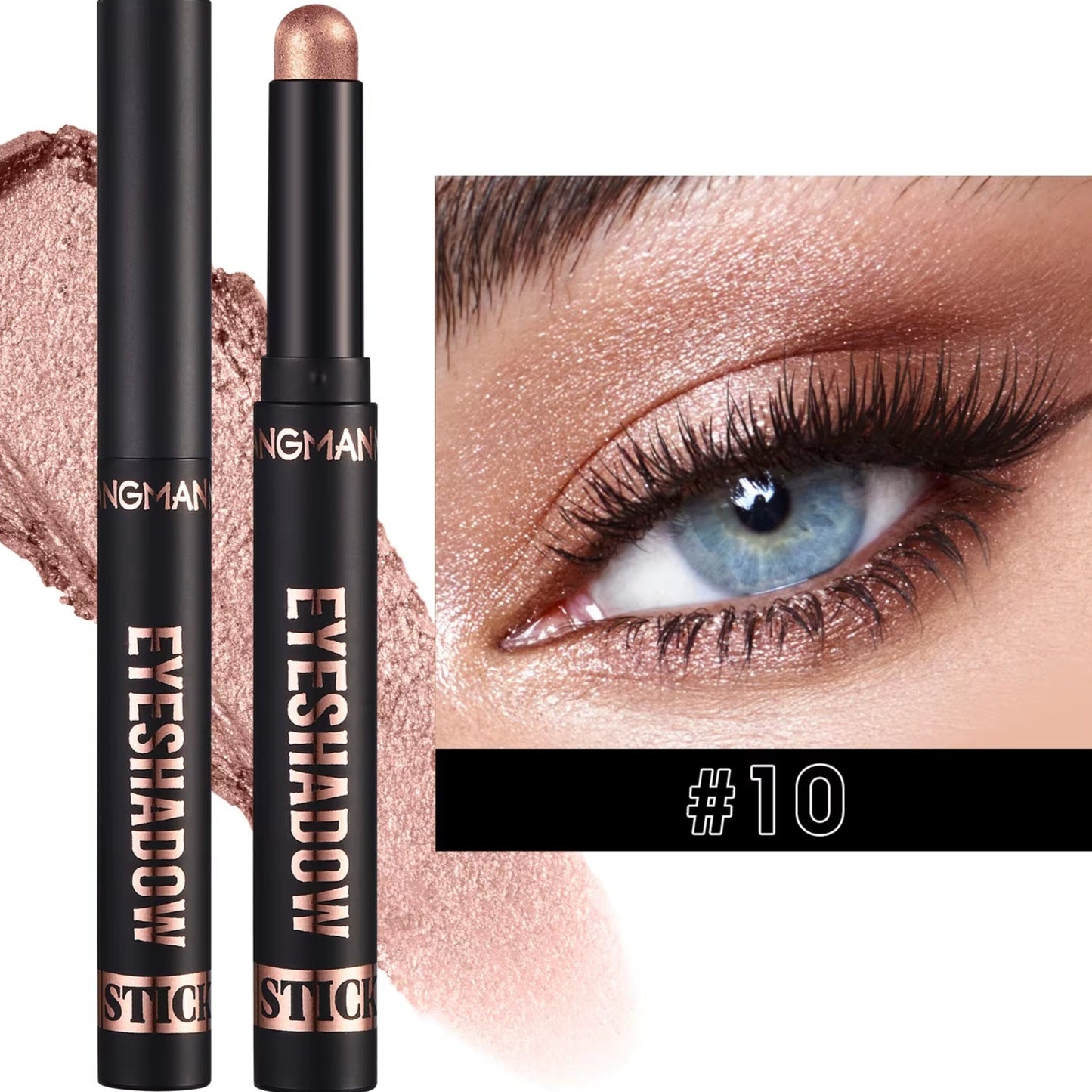16 Color Pearl Eyeshadow Stick Waterproof Long Lasting Color Eyeshadow Face Highlight