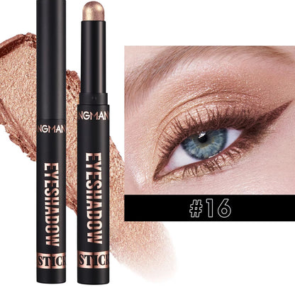 16 Color Pearl Eyeshadow Stick Waterproof Long Lasting Color Eyeshadow Face Highlight
